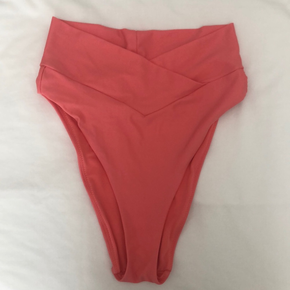 aerie High-Waist Bikini Bottoms in Coral
